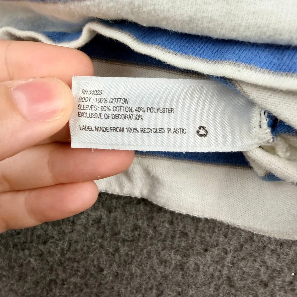 BabyGap Toddler Boys 3Y Blue White‎ Striped Layered Look Long Sleeve T-Shirt